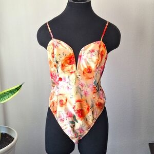 For Love & Lemons floral bodysuit size L